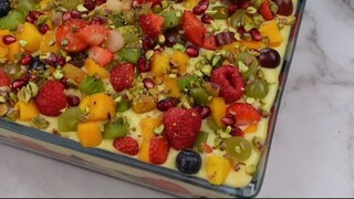 10 Minutes Cold Dessert, Fruit Custard Trifle