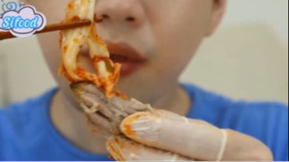 Mì trộn, kim chi, thịt heo nướng lò phần cuối #mukbang