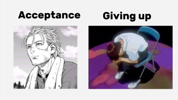 what's the difference between acceptance and giving up?