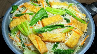 BÚN GẠO XÀO CHAY - Cách làm Bún Gạo Xào Chay và cách pha nước tương ăn bún xào ngon - Tú Lê Miền Tây