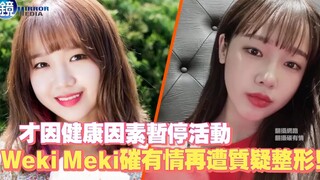 才因健康因素暂停活动，WekiMeki磪有情再遭质疑整形！