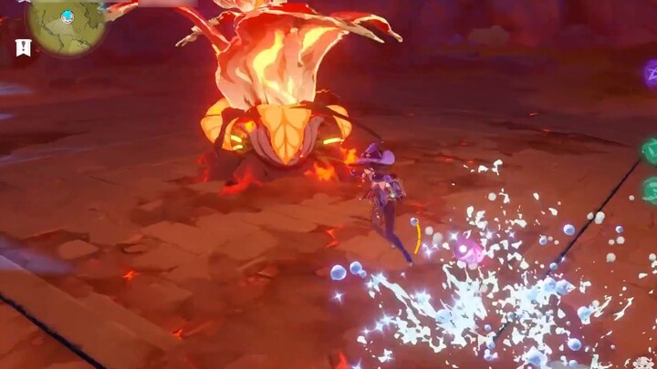 [Genshin Impact] Keqing's hidden skill double e followed by Denglong Wuhou Wushuang Fire takes away 