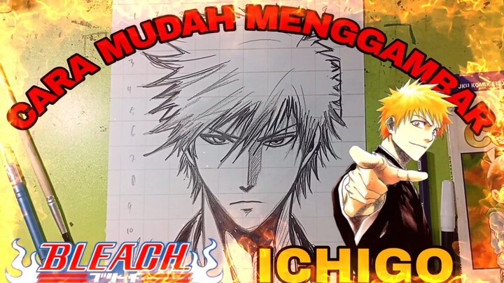 cara yg sangat mudah menggambar anime Bleach, Ichigo
