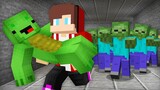 JJ Saving Mikey from Zombie Apocalypse in Minecraft Challenge (Maizen Mazien Mizen)