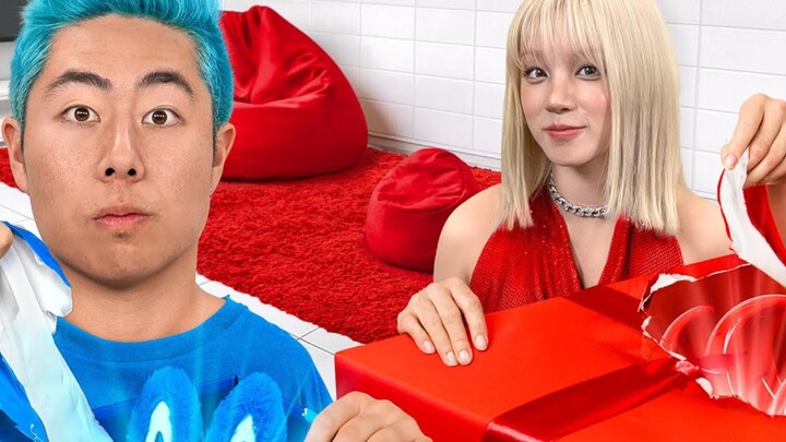 【Vietsub】Chỉ sử dụng duy nhất màu đỏ để tự tay làm tác phẩm nghệ thuật tặng YUQI, phản ứng của YUQI 