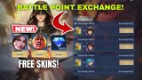 EXCHANGE BATTLE POINTS TO SKIN TRIAL AND FRIENDS CALLBACK FREE SKIN EVENT MLBB