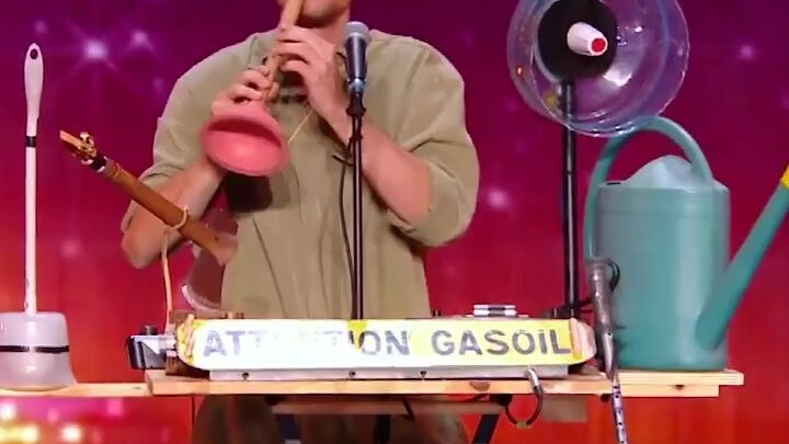 A French “music prodigy” turns everyday tools like toilet brushes, axes, and watering cans into inst