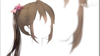 [Painting process] Sharing of single ponytail drawing