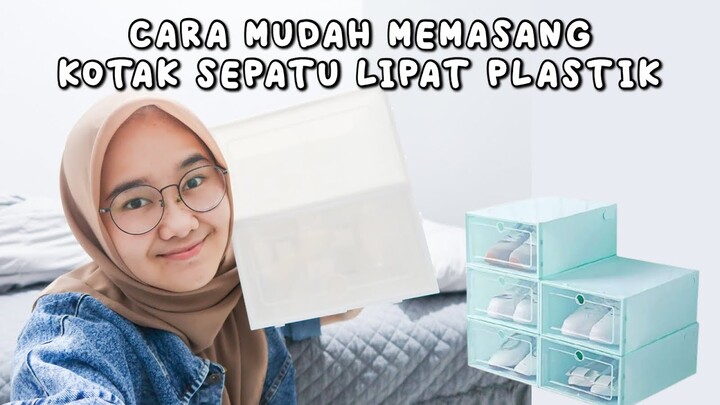 CARA MEMASANG KOTAK SEPATU LIPAT PLASTIK PORTABLE