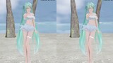 [Parallel Eye 3D] Lihatlah baju renang Miku dalam 3D dengan mata telanjang