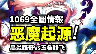 海贼王1069话全图情报：黑炎豹王VS五档尼卡！恶魔果实自欲望中诞生！