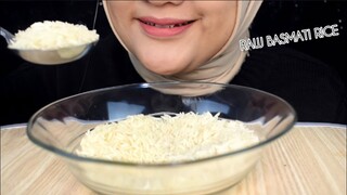 ASMR RAW RICE EATING || RAW BASMATI RICE || DAWAAT GREEN MIX DAWAAT RED || MAKAN BERAS PAKE CENTONG