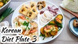 Korean Diet Plate #3 - Crab & Cabbage Stirfry, Oi Muchim, Blanched Squid & Pan-Fried Tofu