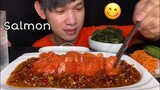 MUKBANG EATING SALMON CHILI SAUCE | Hot Chili Sauce with Salmon So Yummy