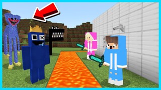 MIPAN & ZUZUZU Buat Rumah Aman Vs Rainbow Friends, Alphabet Lore & Huggy Wuggy! Di Minecraft