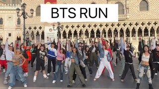 【街头女战士】拉斯维加斯突袭路演BTS RUN+HANGSANG大型群舞综艺全体直拍现场