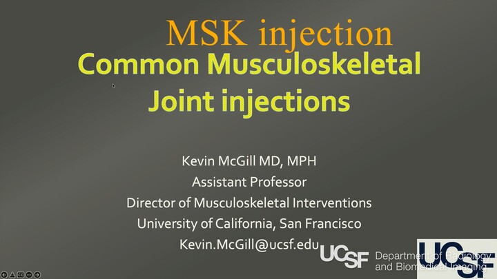 Common MSK Joint Injections, Kevin McGill MD.