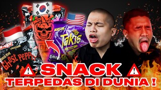 COBAIN SNACK PEDAS DARI SELURUH DUNIA ! DEMON KING RAMEN + SMAX GHOSTPEPPER + TAKIS FUEGO!