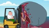 Rumah Kelahiran, Kelahiran Peter menggunakan forklift untuk menyiksa ikan paus yang terdampar di pan