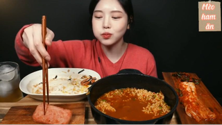 Cơm thịt nguội Spam sốt mayo và mì Jin cay phần 7 #anngonmoingay