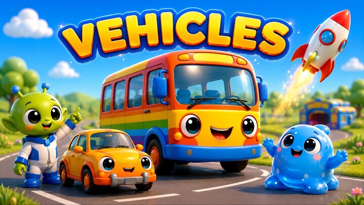 Nav & Bloop Explore Vehicles! 🚗 | English for Kids