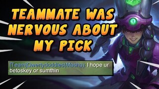 Teammate Was Nervous About My Pick | Mobile Legends