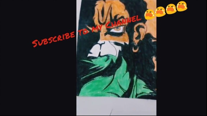 Hanuman Drawing with Crayons.