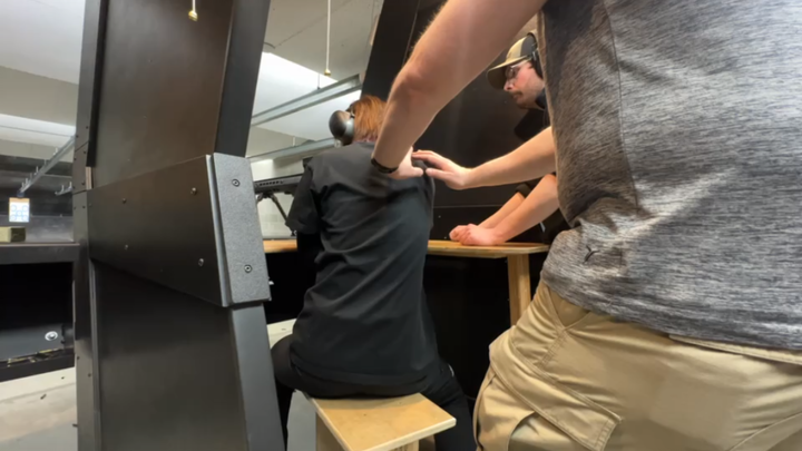 Trying out the recoil of the “Equal-All-Life Gun” (Hi, reviewer! I’m in the U.S. and experiencing th