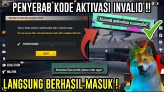 PENYEBAB & CARA MENGATASI KODE AKTIVASI ADVANCE SERVER TIDAK VALID !! LANGSUNG BISA LOGIN FREE FIRE