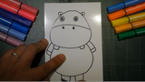 How to draw the hippo ( vẽ chú hà mã )