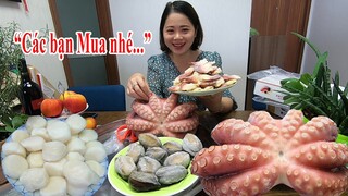 Phan Diễm bán Bạch tuộc đỏ Nhật khổng lồ Còi Sò Điệp Bào Ngư Hàn Quốc Sò Đỏ Canada