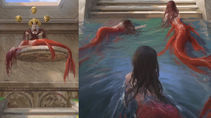 ฉากนางเงือกเล่นบอลที่วาดขึ้นในช่วงโอลิมปิก~