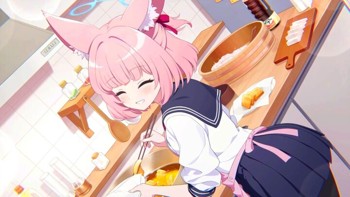 [Blue Archive JP] Sensei, Memasak Tahu Goreng Itu Menyenangkan Bukan? - L2D Yoshino Niko