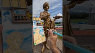 Drawing Sanji Statue in Japan