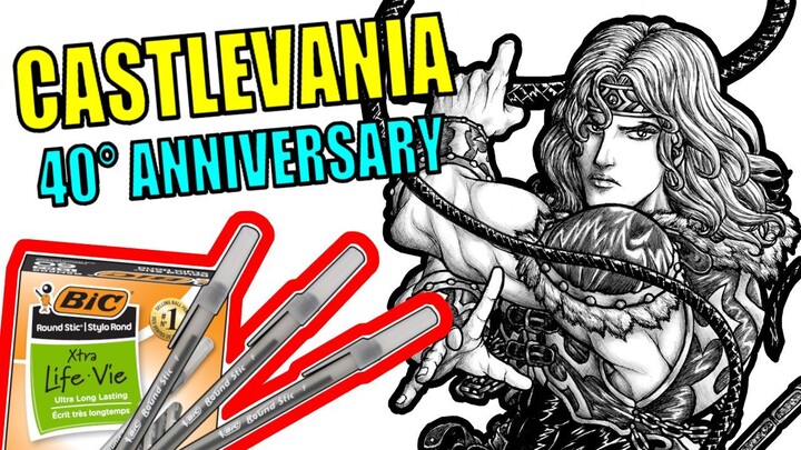 🖋️ Drawing Simon Belmont with Black Pen - Castlevania