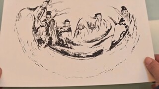 老粉：“我猜大叔让我看到的肯定不止是封面那么简单，结果：哇靠！这是中西合璧了两幅画啊！牛逼！”