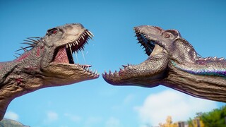 INDORAPTOR vs SCORPIOS REX vs TORO CARNOTAURUS - Jurassic World Evolution 2