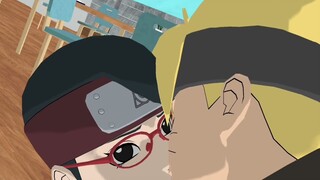 MMD Boruto x Sarada hot kisses meme funny Motion DL