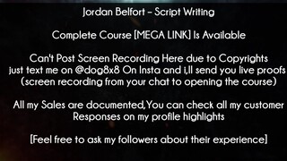 Jordan Belfort Course Script Writing download