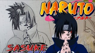 menggambar simple karakter anime di naruto,SASUKE