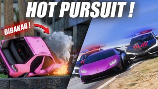 HOT PURSUIT - EVO PINK DIBAKAR !! LAMBORGHINI HURACAN PALING SANGAR DIKOTA !! GTA V ROLEPLAY