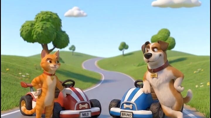 Milo & Bruno’s Crazy Car Race!  #Shorts