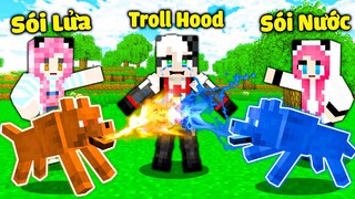 MỀU THỬ THÁCH 24H TROLL REDHOOD BẰNG CHÓ SÓI PHUN LỬA TRONG MINECRAFT*REDHOOD CÓ THÚ NUÔI LÀ CHÓ LỬA