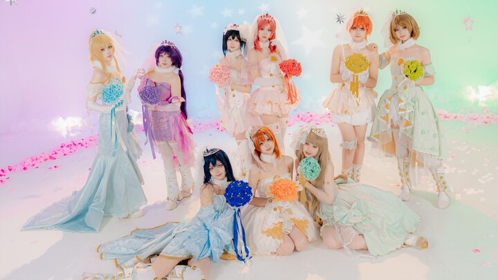 【LOVE LIVE!】The first-ever all-cast colored bride transformation in “Long Live Love” on the entire i