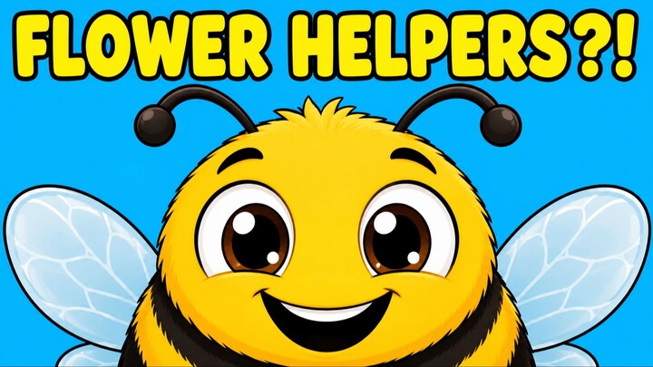 Busy Bees! 🐝 How Honeybees Help Flowers 🌸✨