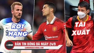 Bản tin sáng 24/9 | Tuyển Anh rớt hạng Nations League; FA buộc tội CR7; Hùng Dũng tái xuất đấu Ấn Độ