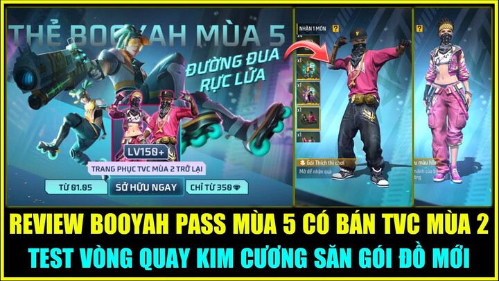 (Free Fire) Review Full Booyah Pass Mùa 5 Có Thẻ Vô Cực Mùa 2 Trở Lại, Test Vòng Quay Kim Cương Mới