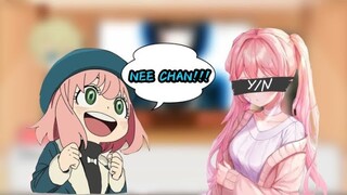 SpyxFamily react to Y/N as Anya's big sister part1 #Spyxfamily #gacha