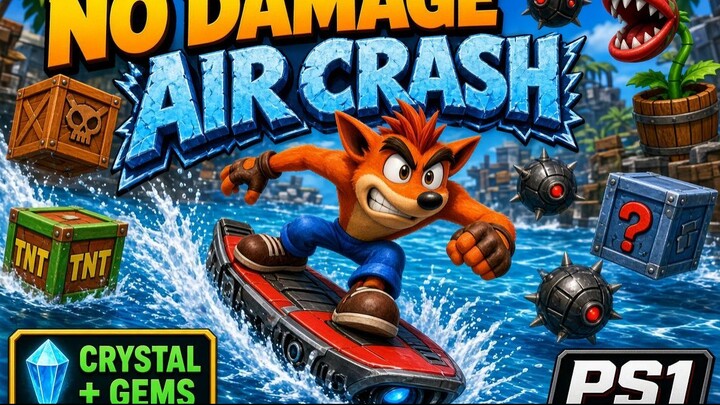 Crash Bandicot 2 - #10 Air Crash (No Damage)  (Crystal) (Gems)  [PS1] [PlayStati