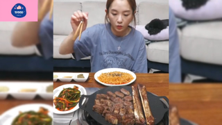 Mukbang mì cay và sườn nướng #anngon